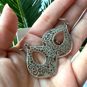 Indonesian Mandala Silver Earrings